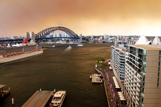 Quite a different view from my apartment with Sydney flooded with smoke.