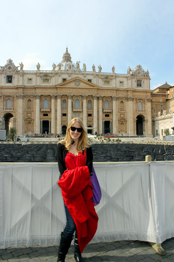 Gazillions of seats set up in front of the basilica for Easter mass