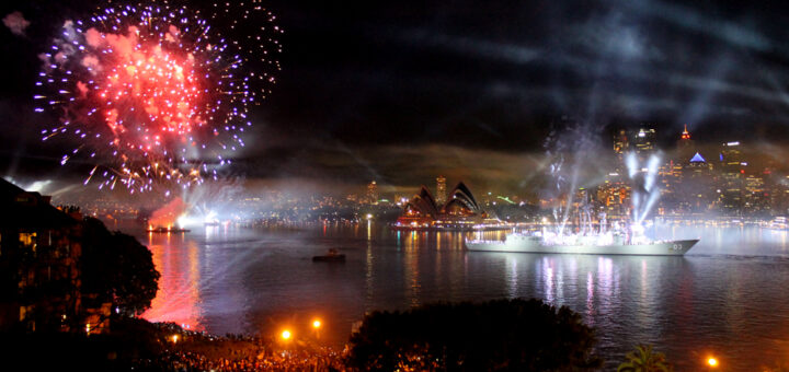 Sydney Harbour fireworks - Fleet Review