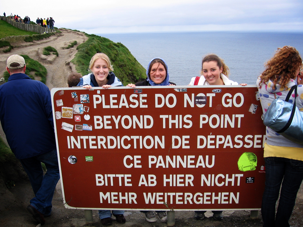 Ain't nothin' that can stop us! (At Ireland's Cliffs of Moher with two of my best high school friends in 2009)