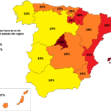 Spain: percentage of population born outside each autonomous community