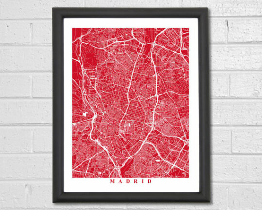 Madrid map art print