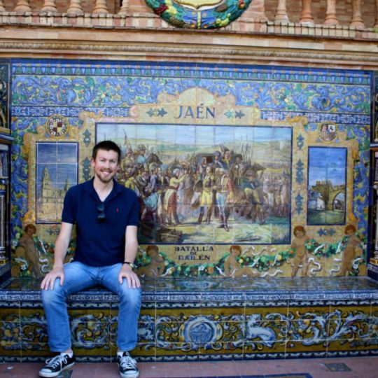 Visiting the Jaén bench in Sevilla's Plaza de España