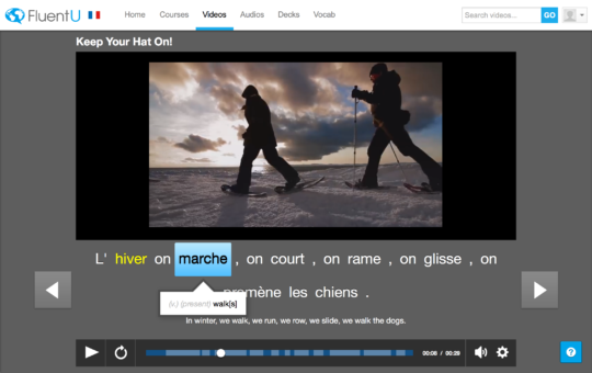 Learning French through FluentU