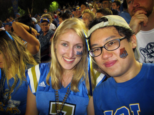 We sadly have no photos together at Disneyland, but here's one of Tim and I at the UCLA game while I was home!