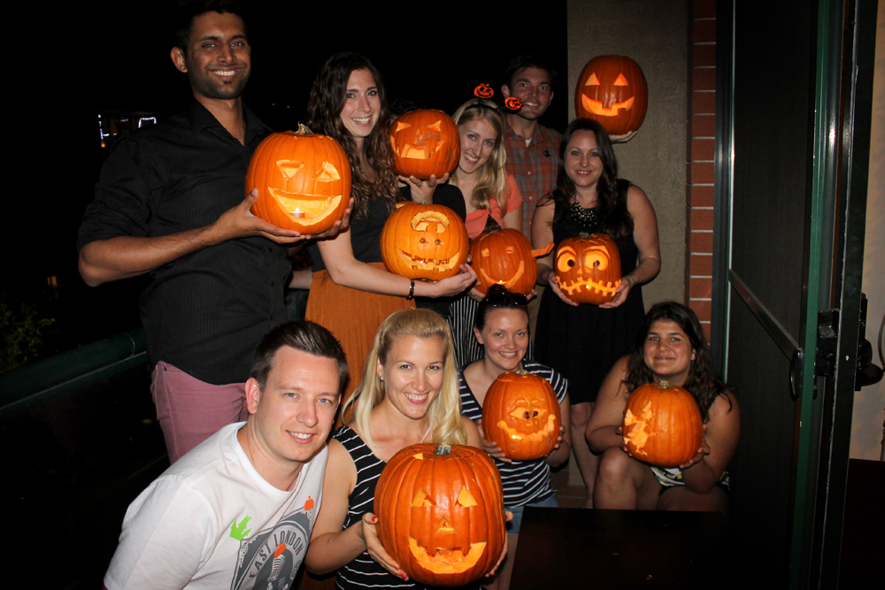 Pumpkin carving party, Sydney