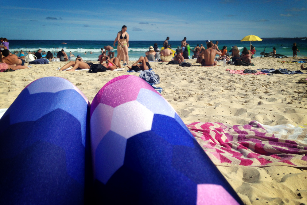 Taking my new leggings for a spin at Sydney's Coogee Beach