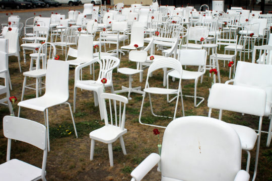 185 Empty White Chairs, Christchurch, New Zealand