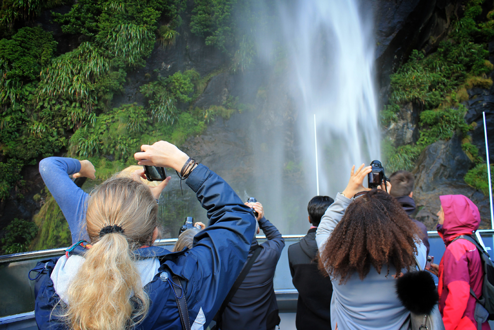 Waterfall, Milford Sound, New Zealand, Southern Discoveries