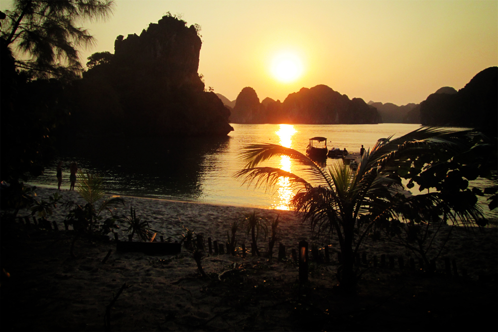 Castaways Island sunset, Halong Bay, Vietnam