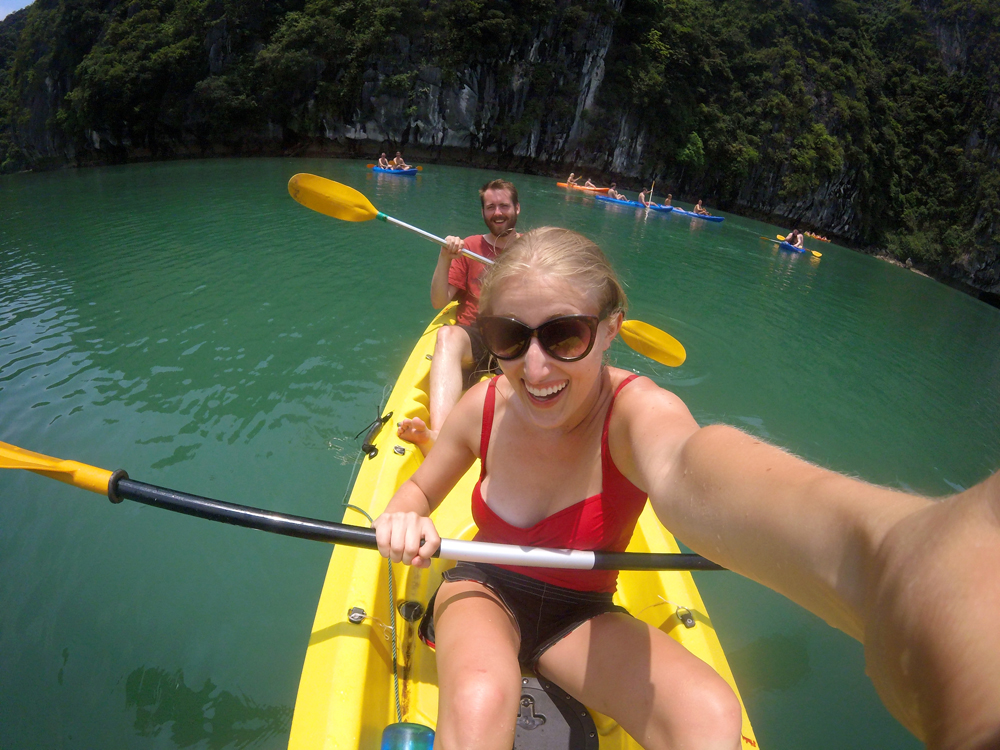 Kayaking in Halong Bay