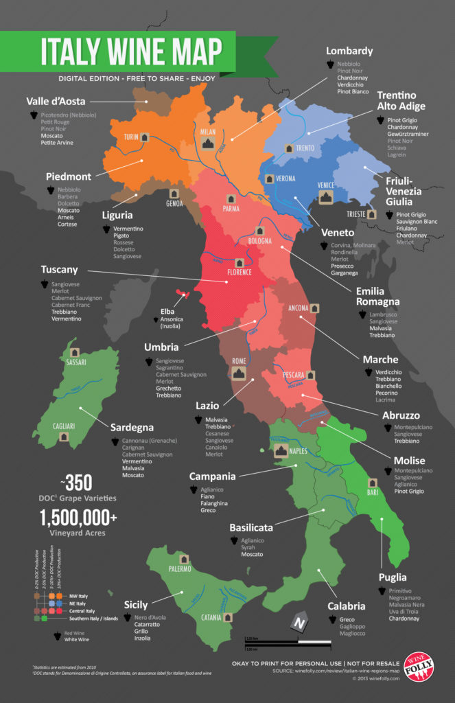 Italian wine map