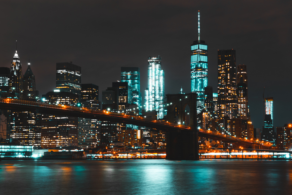 New York City skyline at night