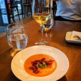 Salmorejo and albariño wine, Granada