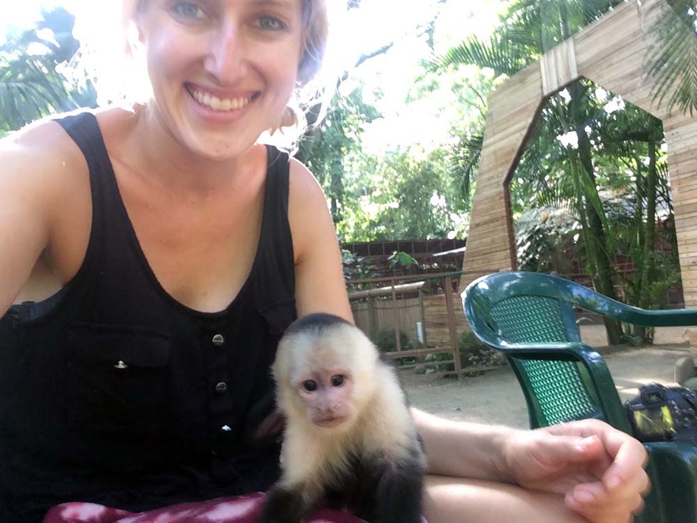 Jaguar Rescue Center monkey, Puerto Viejo, Costa Rica