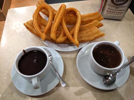 Churros con chocolate in Madrid