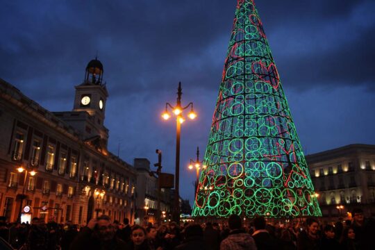 Christmas lights, Puerta del Sol, Madrid