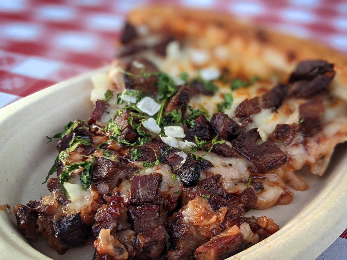 Boysenberry carne asada pizza, Knott's