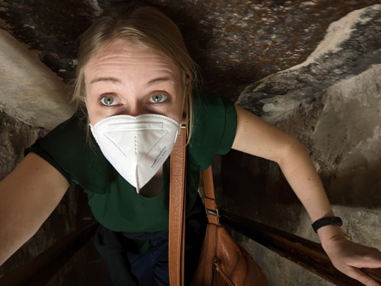 Entering the burial chamber, Pyramid of Giza